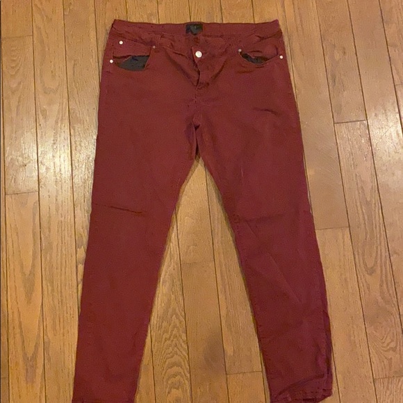 Celebrity Pink Denim - Burgundy Skinny Jeans